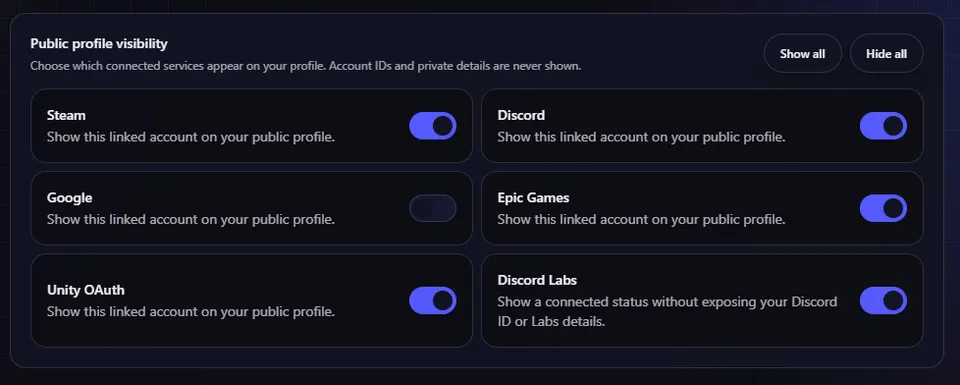 Account Integration Settings